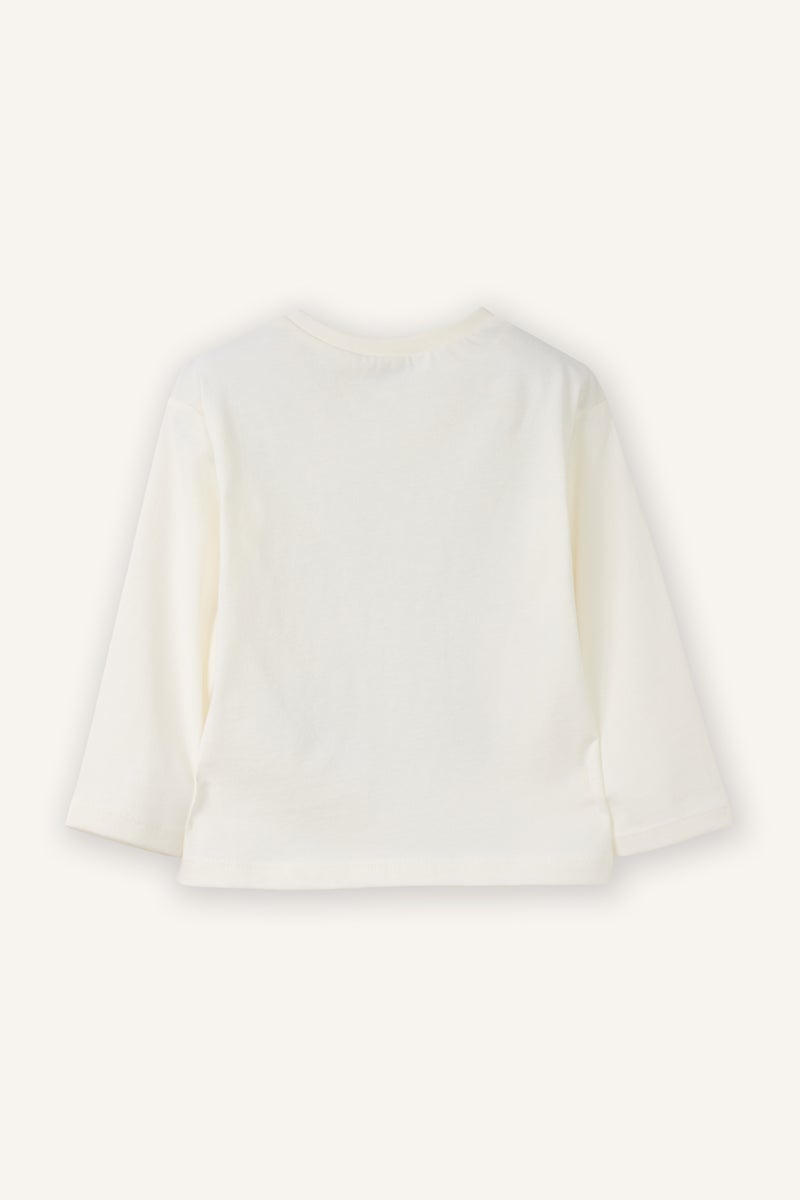 ديفاكتو تيشيرت بيبي بناتي كم طويل قصة عادية ملمس ناعم - Image 3